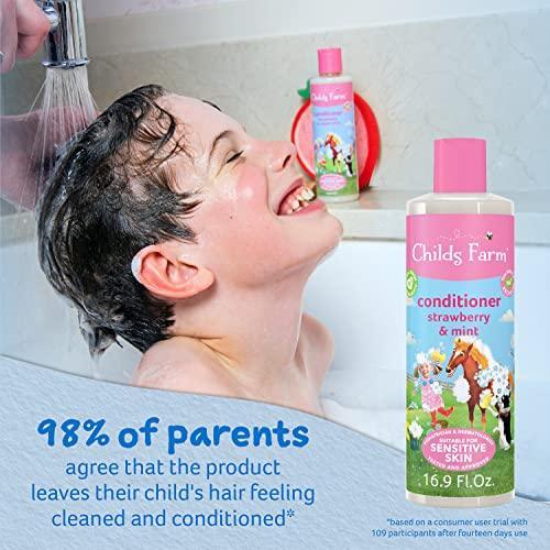 Childs Farm, Kids Hair Conditioner for Dry, Sensitive Skin & Scalp, Strawberry & Organic Mint, Conditions & Nourishes, Vegan, Cruelty-Free, 16.9 fl oz - SHOP NO2CO2