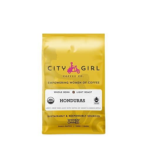 City Girl Coffee Organic Honduras Medium Roast, Whole Bean, Fair Trade, Small Batch, 12 oz Resealable Bag - SHOP NO2CO2