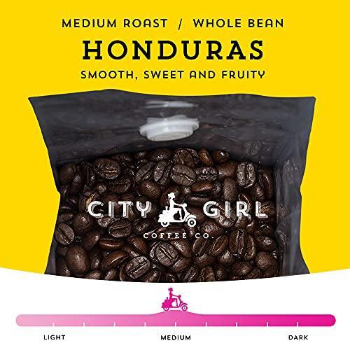 City Girl Coffee Organic Honduras Medium Roast, Whole Bean, Fair Trade, Small Batch, 12 oz Resealable Bag - SHOP NO2CO2