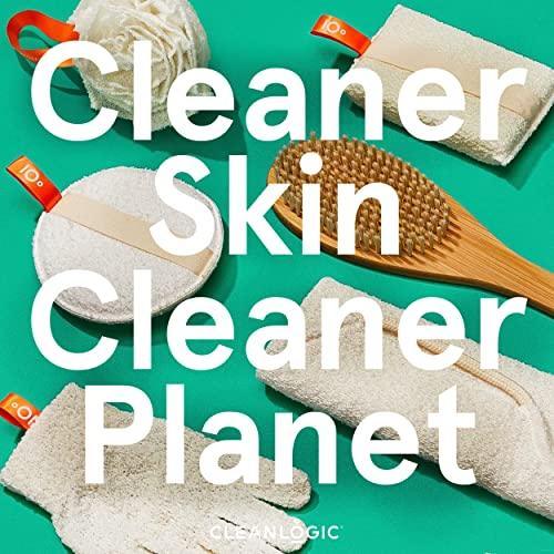 Cleanlogic Sustainable Home Spa Gift for Women, Exfoliating Skin Care Set with Body Scrubber, Bath Pouf, Exfoliator Gloves & Stretch Cloth, Organic Cotton, 4 Count - SHOP NO2CO2