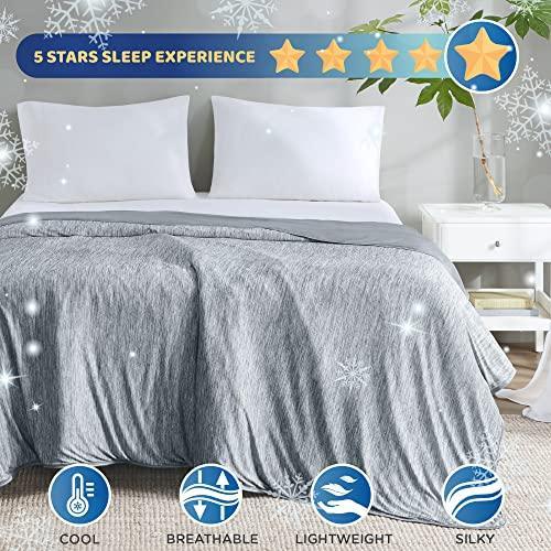 Codi Cooling Blanket for Hot Sleepers Throw XL Size, Cool Summer Lightweight Bed Blankets with Double Sided Cold Effect Grey 50x70 - SHOP NO2CO2