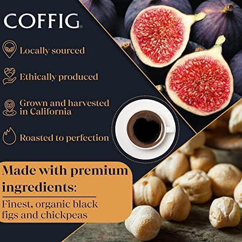 Coffig Gold - Coffee Substitute & Alternative - Roasted Fig & Chickpea Coffee - Caffeine Free Herbal Energy Drink & Healthy Beverage for Men & Women - Keto & Vegan Friendly - 5.29oz (150g) - SHOP NO2CO2