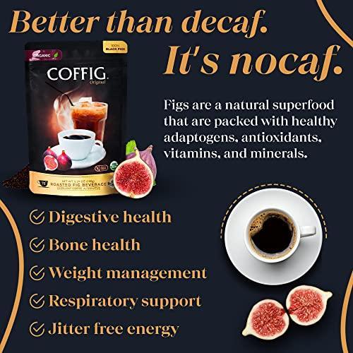 Coffig Original - Coffee Substitute & Alternative - Roasted Fig Coffee - Caffeine Free Herbal Energy Drink & Healthy Beverage for Men & Women - Keto & Vegan Friendly - 5.29oz (150g) - SHOP NO2CO2