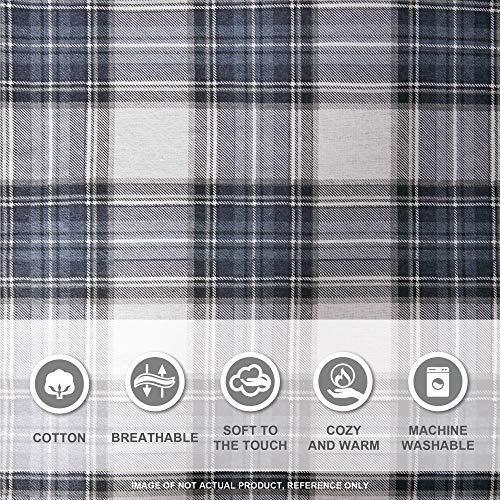 Comfort Spaces Cotton Flannel Breathable Warm Deep Pocket Sheets with Pillow Case Bedding, King, Blue Plaid Scottish Plaid 4 Piece - SHOP NO2CO2