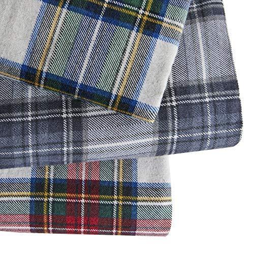 Comfort Spaces Cotton Flannel Breathable Warm Deep Pocket Sheets with Pillow Case Bedding, King, Blue Plaid Scottish Plaid 4 Piece - SHOP NO2CO2