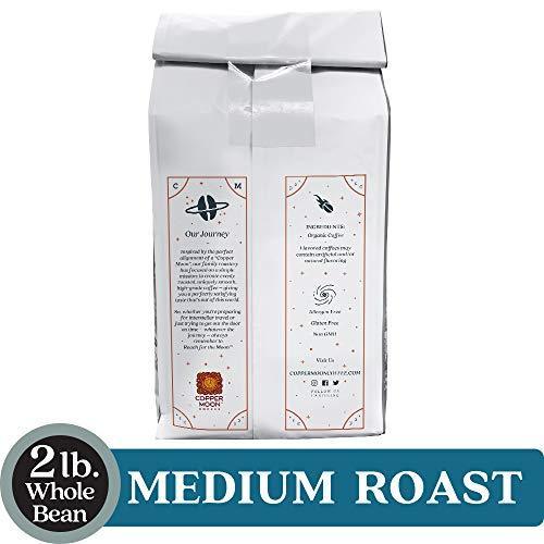 Copper Moon Whole Bean Coffee, Medium Roast, Eco harvest Organic Blend, 2 Lb - SHOP NO2CO2