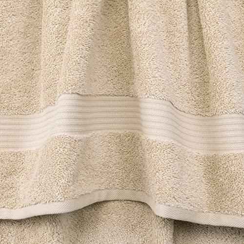 Cotton Paradise 6 Piece Towel Set, 100% Turkish Cotton Soft Absorbent Towels for Bathroom, 2 Bath Towels 2 Hand Towels 2 Washcloths, Sand Taupe Towel Set - SHOP NO2CO2