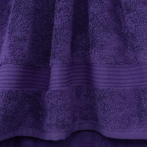 Cotton Paradise Bath Towels, 100% Turkish Cotton 27x54 inch 4 Piece Bath Towel Sets for Bathroom, Soft Absorbent Towels Clearance Bathroom Set, Purple Bath Towels - SHOP NO2CO2