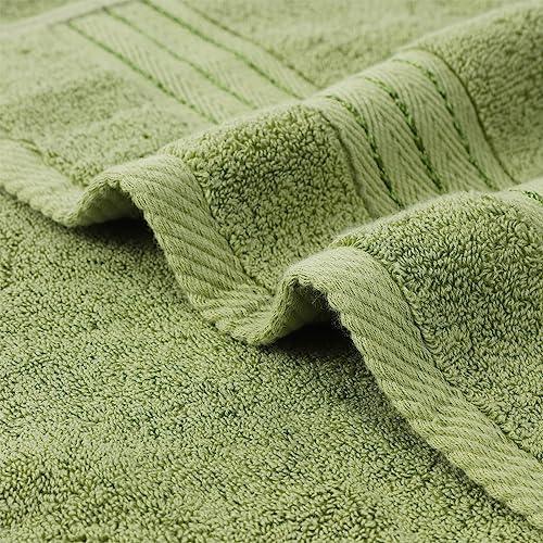 COZYART Green Cotton Hotel Large Bath Towels Bulk for Bathroom, Thick Bathroom Towels Set of 6 with 2 Bath Towels, 2 Hand Towels, 2 Washcloths, 650 GSM - SHOP NO2CO2