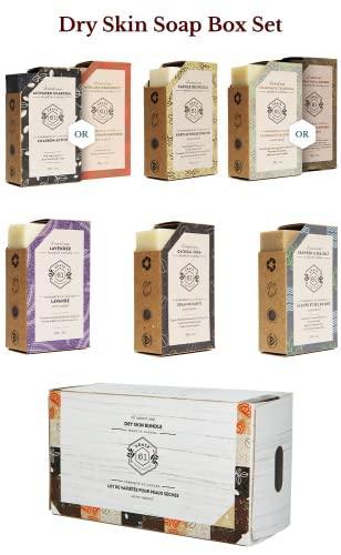 Crate 61, Vegan Natural Bar Soap, Dry Skin, Handmade Soap With Premium Essential Oils, Pack of 6 (Dry Skin) - SHOP NO2CO2