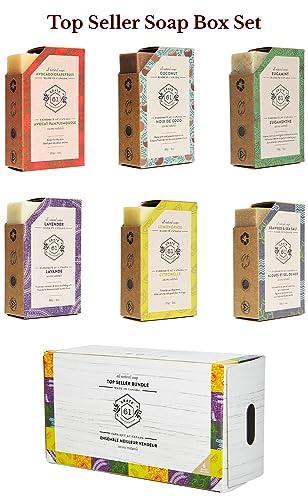 Crate 61, Vegan Natural Bar Soap, Dry Skin, Handmade Soap With Premium Essential Oils, Pack of 6 (Most Popular) - SHOP NO2CO2