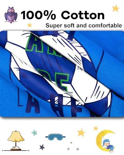 DAUGHTER QUEEN Boys Pajamas 4 Pieces Long Set 100% Cotton Sleepwear Size 18 Months-12 Years - SHOP NO2CO2