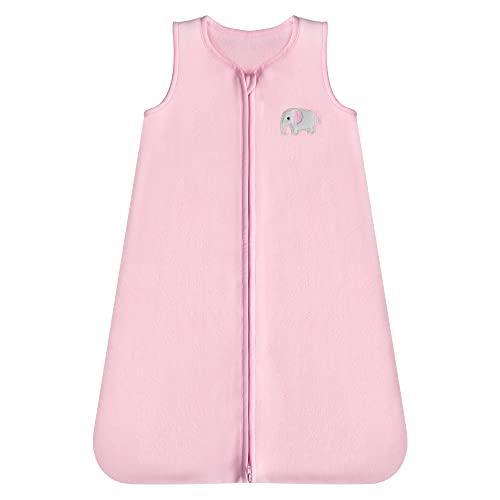 DaysU Micro Fleece Baby Sleep Sack, Baby Sleeping Bag Sleeveless with Two-Way Zipper, Sleep Sack for Baby Girl 6-12 Months, 1 Pack, Pink Elephant - SHOP NO2CO2