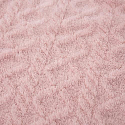 DaysU Sherpa Fleece Blanket, Throw Blanket for Couch, Sofa, Bed, Lightweight Soft Cozy Warm Fuzzy Blankets for Camping, Picnic, Travel, Pink Jacquard, 60” x 80” - SHOP NO2CO2