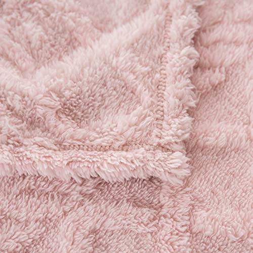 DaysU Sherpa Fleece Blanket, Throw Blanket for Couch, Sofa, Bed, Lightweight Soft Cozy Warm Fuzzy Blankets for Camping, Picnic, Travel, Pink Jacquard, 60” x 80” - SHOP NO2CO2