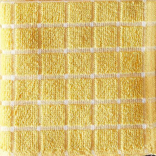 DII Basic Terry Collection Windowpane Dishcloth Set, 12x12, Yellow, 6 Piece - SHOP NO2CO2