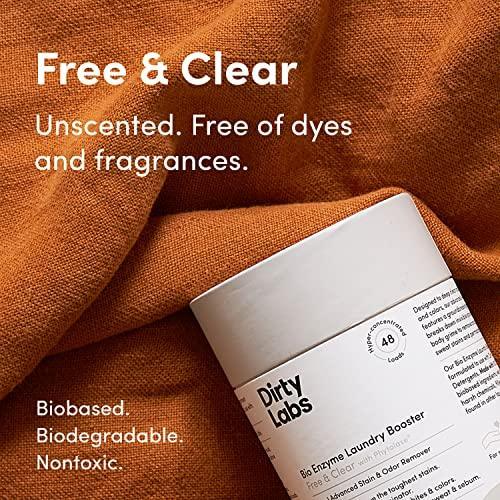 Dirty Labs | Scent Free | Bio Enzyme Laundry Booster | 48 Loads (1 lb) | Hyper Concentrated | High Efficiency & Standard Machine Washer | Nontoxic, Biodegradable | Stain & Odor Removal Enzyme Boosters - SHOP NO2CO2