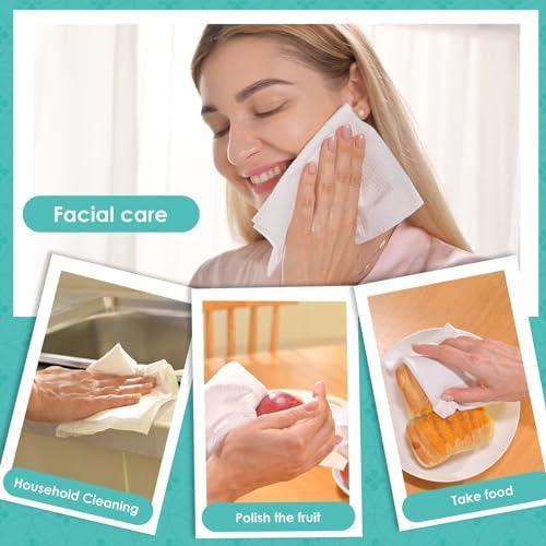 Ditoi Disposable Face Towels, Biodegradable Facial Towels, Super Soft and Thick Clean Towels, Makeup Remover Dry Wipes, Face Cloths for Sensitive Skin, 10"×12" Travel Face Towels 15 Count (Pack of 3) - SHOP NO2CO2