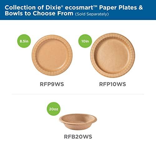 Dixie® ecosmart® 10-1/16” 100% Recycled Fiber Paper Plates by GP PRO (Georgia-Pacific), RFP10WS, 500 Count (125 Plates Per Pack, 4 packs Per Case) - SHOP NO2CO2