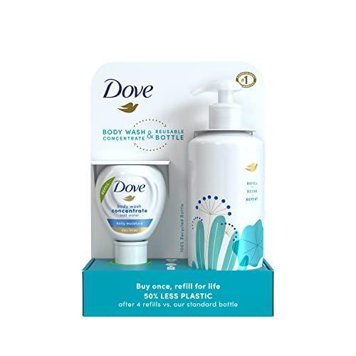 Dove Concentrate Refill and 100 percent Recycled Reusable Bottle for Instantly Soft Skin Daily Moisture Starter Kit for Lasting Nourishment Body Care 4 Fl oz (makes 16 Fl oz) - SHOP NO2CO2