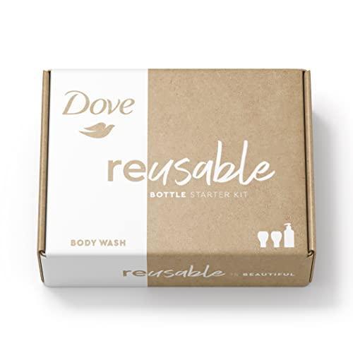 Dove Concentrate Refills (x2) and 100 percent Recycled Reusable Bottle for Instantly Soft Skin Daily Moisture Starter Kit for Lasting Nourishment Body Care 4 fl oz (makes 16 fl oz) - SHOP NO2CO2