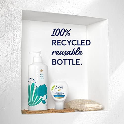 Dove Concentrate Refills (x2) and 100 percent Recycled Reusable Bottle for Instantly Soft Skin Daily Moisture Starter Kit for Lasting Nourishment Body Care 4 fl oz (makes 16 fl oz) - SHOP NO2CO2