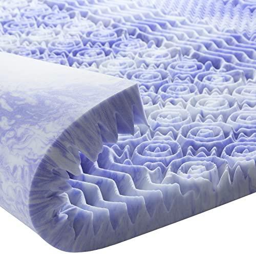 Dreamsmith 3 Inch 7-Zone Queen Memory Foam Mattress Topper, Cooling Gel Infused Foam Mattress Topper Queen for Back Pain, CertiPUR-US Certified Purple - SHOP NO2CO2