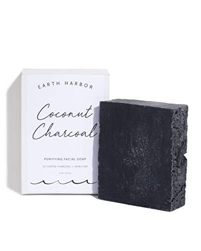 Earth Harbor | COCONUT CHARCOAL Purifying Facial Soap | 100% Botanical + Zero-Waste + No Synthetics | Activated Charcoal & Spirulina - SHOP NO2CO2