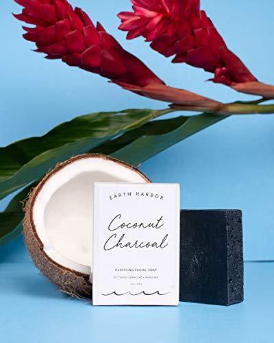 Earth Harbor | COCONUT CHARCOAL Purifying Facial Soap | 100% Botanical + Zero-Waste + No Synthetics | Activated Charcoal & Spirulina - SHOP NO2CO2