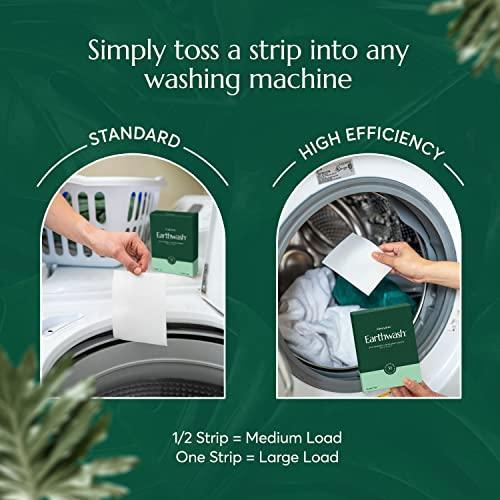 Earthwash Laundry Detergent Sheets (Up To 64 Loads) 32 Scent Free Sustainable Sanitizer Strips - Ideal for Travel & Home Liquidless Laundry by Cleanomic - SHOP NO2CO2