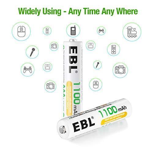 EBL AAA Rechargeable Batteries (4 Counts) 1100mAh Pre-Charged Triple A NiMH Battery with Retail Package - SHOP NO2CO2