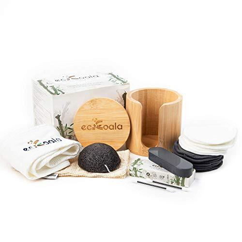 eckoala® Zero Waste Makeup Removal Kit – 16 Reusable Cotton Rounds + Bamboo Box + Natural Fiber Facial Makeup Headband+ Reusable Buds + Konjac Sponge + Mesh Washing Bag - SHOP NO2CO2