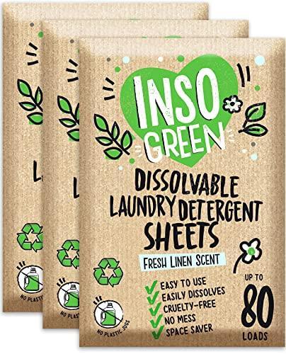 Eco Laundry Detergent Sheets (3 Pack) - 240 Loads Laundry Sheets Detergent - Zero Plastic Jugs, Washer Sheets Detergent - No Mess & Space-Saving Laundry Strips & Travel Laundry Detergent – 120 User Friendly Sheets - SHOP NO2CO2