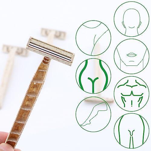 Eco Razors, Disposable Wheat Straw Shavers, 50 Count, Eco-Friendly Product for Men's and Women's Grooming, Biodegradable Single-Use Body & Face Shaver - SHOP NO2CO2