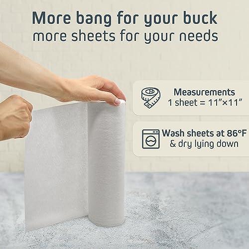 Ecolifestyle Reusable Bamboo Paper Towels washable | 3 Rolls of washable paper towels with 20 Sheets each | Kitchen Cleaning Rolls Alternative Paperless Towels | Eco Friendly (3) - SHOP NO2CO2