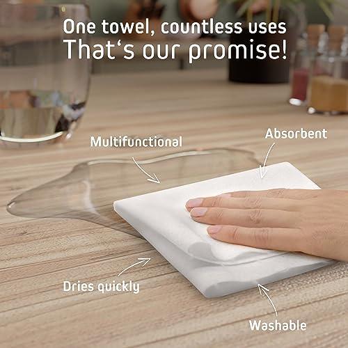 Ecolifestyle Reusable Bamboo Paper Towels washable | 3 Rolls of washable paper towels with 20 Sheets each | Kitchen Cleaning Rolls Alternative Paperless Towels | Eco Friendly (3) - SHOP NO2CO2