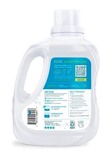 ECOS Laundry Detergent Liquid, 100 Loads - Dermatologist Tested Laundry Soap - Hypoallergenic, EPA Safer Choice Certified, Plant-Powered - Lemongrass, 100 Fl Oz - SHOP NO2CO2