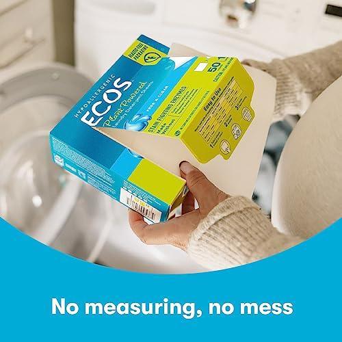 ECOS Laundry Detergent Sheets Vegan, No Plastic Jug, No Mess & Liquid Free - Laundry Sheets in Washer - Hypoallergenic, Plant Powered Laundry Detergent Sheets - Free & Clear 57 Count(Pack of 2) - SHOP NO2CO2