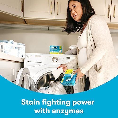 ECOS Laundry Detergent Sheets Vegan, No Plastic Jug, No Mess & Liquid Free - Laundry Sheets in Washer - Hypoallergenic, Plant Powered Laundry Detergent Sheets - Free & Clear 57 Count(Pack of 2) - SHOP NO2CO2