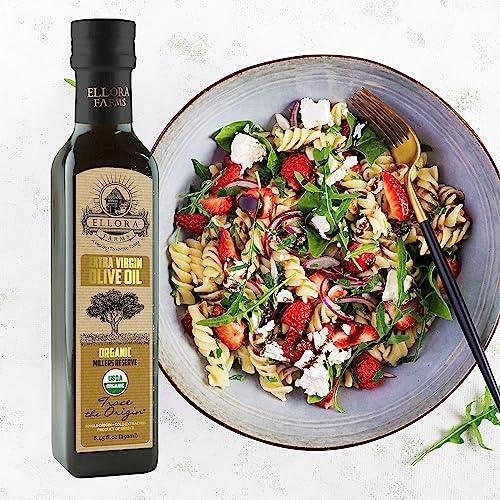 Ellora Farms, USDA Organic Greek Extra Virgin Olive Oil, Single Origin, Traceable, Global Gold Awards, First Cold Press, 8.45 oz. Bottle, Pack of 2 - SHOP NO2CO2