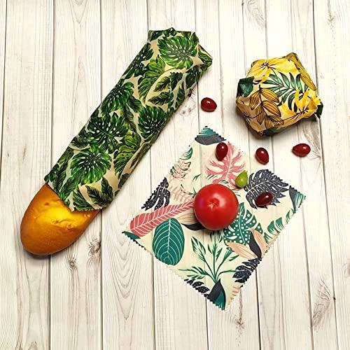 Envoltura Verde Reusable Beeswax Food Wraps 9 Pack, Organic Beeswax Wraps, Eco-Friendly Wax Wrap Sandwich Food Storage Lids, Washable Wax Wraps with Sealing String Three Sizes, Sustainable Gift - SHOP NO2CO2