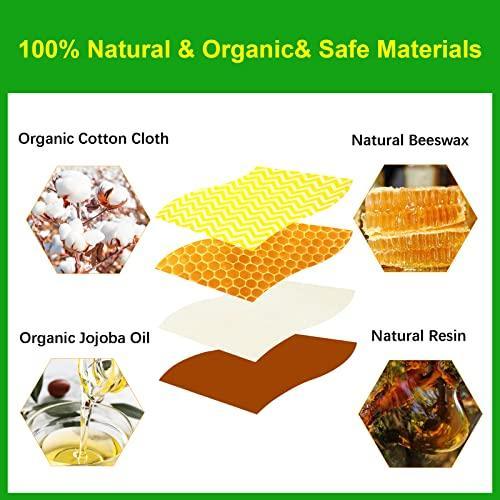 Envoltura Verde Reusable Beeswax Food Wraps 9 Pack, Organic Beeswax Wraps, Eco-Friendly Wax Wrap Sandwich Food Storage Lids, Washable Wax Wraps with Sealing String Three Sizes, Sustainable Gift - SHOP NO2CO2