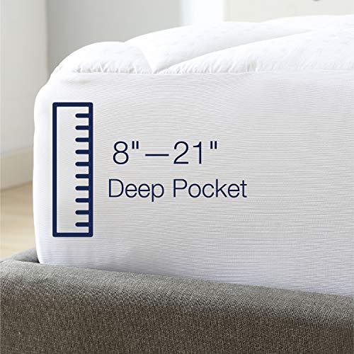 EXQ Home Mattress Pad Pillow Top Mattress Cover with Down Alternative Fill,100% Organic Cotton Overfilled Mattress Toppers Deep Pocket (White, King) - SHOP NO2CO2