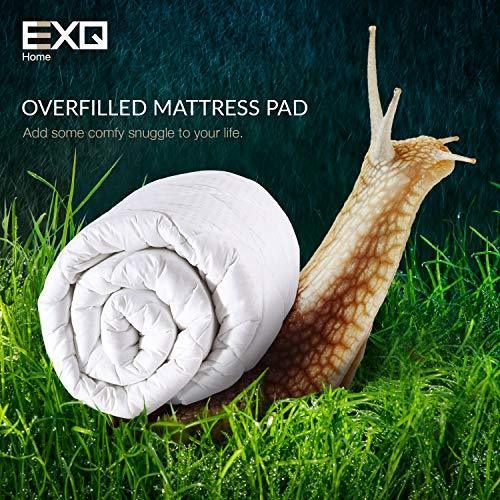 EXQ Home Mattress Pad Pillow Top Mattress Cover with Down Alternative Fill,100% Organic Cotton Overfilled Mattress Toppers Deep Pocket (White, King) - SHOP NO2CO2