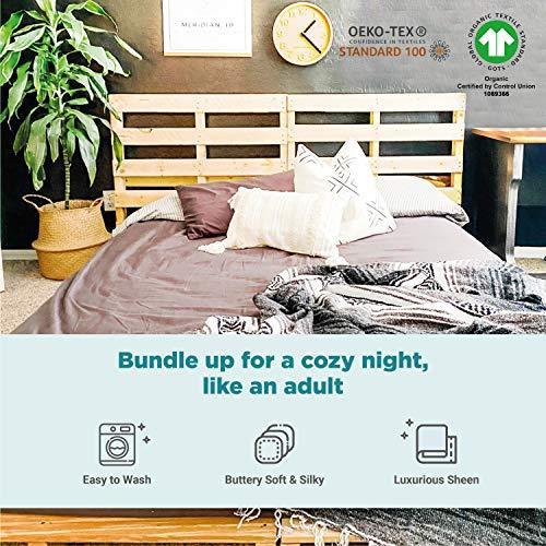 Fabdreams 100% Organic Cotton Queen Size Sheet Set | 400 Thread Count Sheet Set | GOTS Certified | Long Staple Cotton | Upto 17" Elasticised Deep Pockets | Soft Silky Shiny | Dark Gray - SHOP NO2CO2