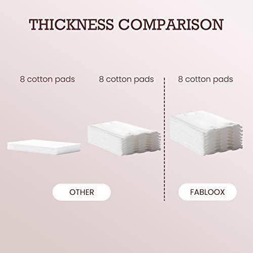 FABLOOX Cotton Pads for Face, Facial Lip Eye Makeup Remover Pads, 100% Pure Cotton Squares, Hypoallergenic, Lint Free Triple Layers Cosmetic Cotton Pads for Toner and Skin Care Products(100 Count) - SHOP NO2CO2