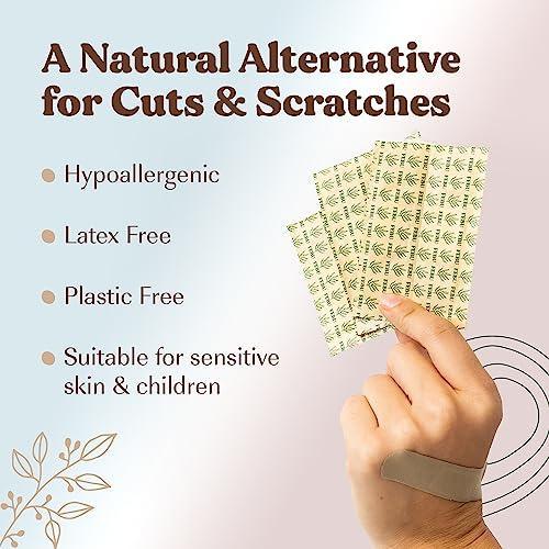 FEBU Eco-Friendly Organic Bamboo Fabric Bandages for Sensitive Skin | Flexible Latex Free Bandages | Natural Hypoallergenic Bandages for Scrapes, Cuts & First Aid | 75 Count Variety Pack - SHOP NO2CO2