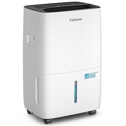 Fehom 80 Pints Dehumidifier Most Efficient 2023 Energy Star - 5000 Sq. Ft Dehumidifier for Basement with Drain Hose and 1.06 Gal Water Tank, Smart Dehumidifiers for Home, Large Rooms - SHOP NO2CO2