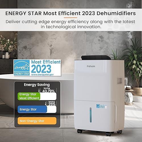 Fehom 80 Pints Dehumidifier Most Efficient 2023 Energy Star - 5000 Sq. Ft Dehumidifier for Basement with Drain Hose and 1.06 Gal Water Tank, Smart Dehumidifiers for Home, Large Rooms - SHOP NO2CO2