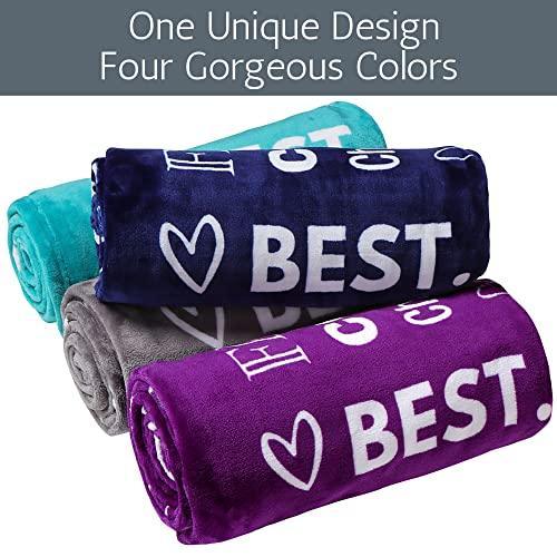 FILO ESTILO Best Aunt Ever Gifts, Aunt Blanket, Aunt Gifts for Christmas from Niece or Nephew, Soft Throw Blanket Filled with Words of Appreciation, Aunt Birthday Gift 60x50 Inches (Grey, Fleece) - SHOP NO2CO2